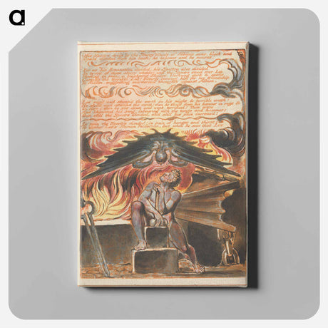 アートパネル-Jerusalem, Plate 6, "His Spectre driv'n" - ウィリアム ブレイク Canvas.