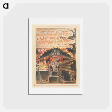 アートポストカード-Jerusalem, Plate 6, "His Spectre driv'n" - ウィリアム ブレイク Postcard.