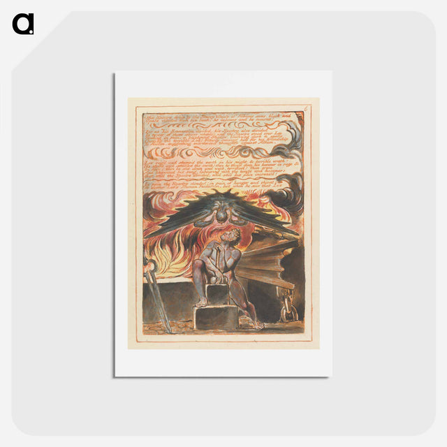 アートポストカード-Jerusalem, Plate 6, "His Spectre driv'n" - ウィリアム ブレイク Postcard.