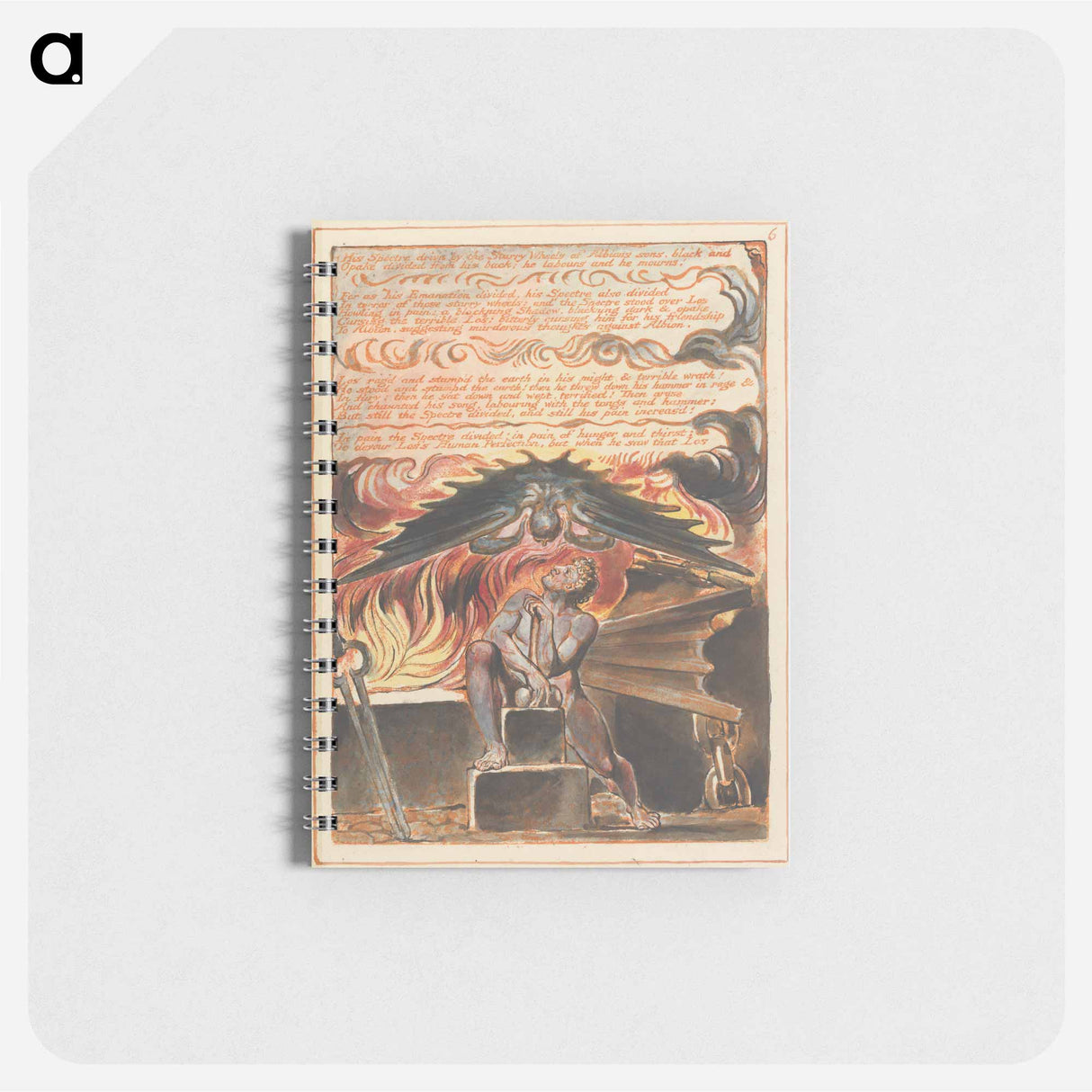 アートメモ帳-Jerusalem, Plate 6, "His Spectre driv'n" - ウィリアム ブレイク Memo.
