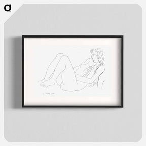 アートポスター-Naked woman showing her breasts, vintage erotic art. Nude with a necklace and long hair
 - イェール大学アートギャラリー Poster.