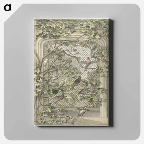 Volière met veertien vogels - アールト シューマン Canvas.