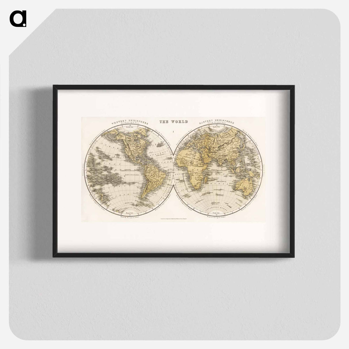 A Cyclopedia of Geography - アンティーク地図 Poster.