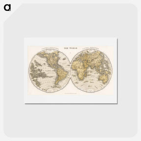 アートポストカード-A Cyclopedia of Geography - アンティーク地図 Postcard.