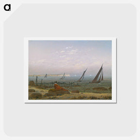 アートポストカード-Woman on the beach of Ruegen - カスパー ダーヴィト フリードリヒ Postcard.
