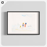 Two Women and Child on Beach - Charles Demuth Poster.