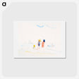 アートポストカード-Two Women and Child on Beach - チャールズ デムス Postcard.