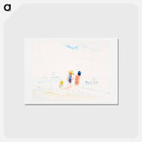 アートポストカード-Two Women and Child on Beach - チャールズ デムス Postcard.