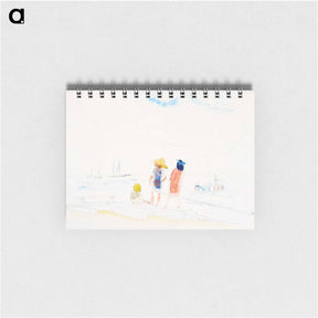 アートメモ帳-Two Women and Child on Beach - チャールズ デムス Memo.
