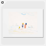 Two Women and Child on Beach - Charles Demuth Poster.