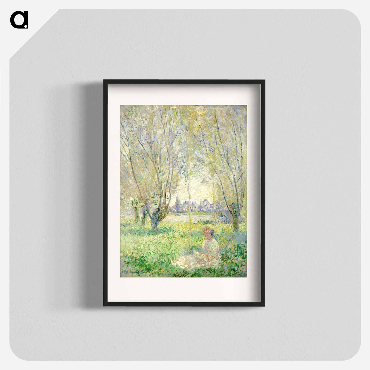 Woman Seated under the Willows - Claude Monet Poster.