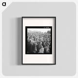 Listening to speeches at mass meeting of Works Progress Administration (WPA) workers protesting congressional cut of relief appropriations. San Francisco, California - Dorothea Lange Poster.