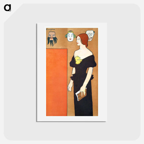 アートポストカード-Woman in black dress - エドワード ペンフィールド Postcard.