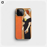 Woman in black dress - Edward Penfield Phone Case.