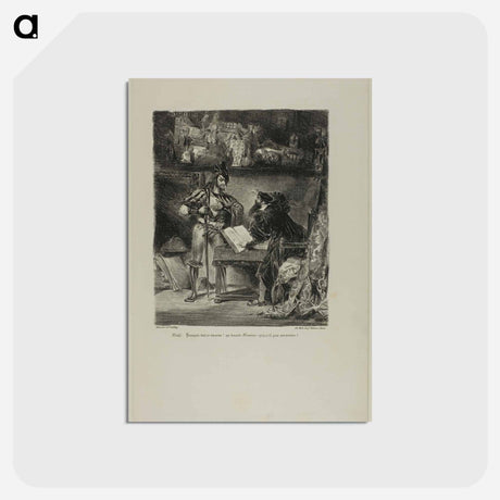 アートポストカード-イエロー - ウジェーヌ ドラクロワ Postcard.