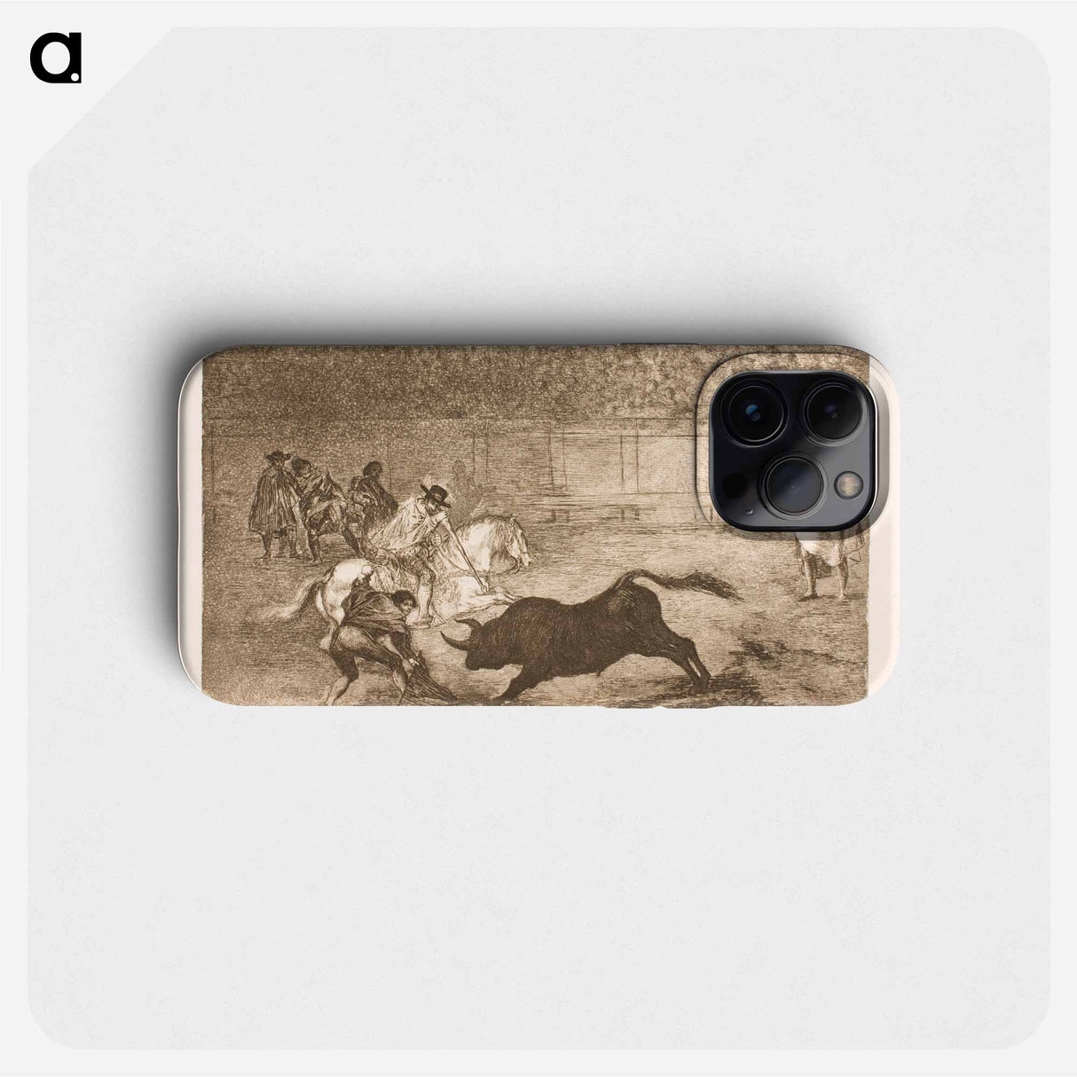 A Spanish rider breaks short spears with the help of his seconds - Francisco de Goya Phone Case.