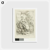 アートポストカード-Young Woman Resting - フランソワ ブーシェ Postcard.