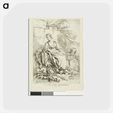 アートポストカード-Young Woman Resting - フランソワ ブーシェ Postcard.
