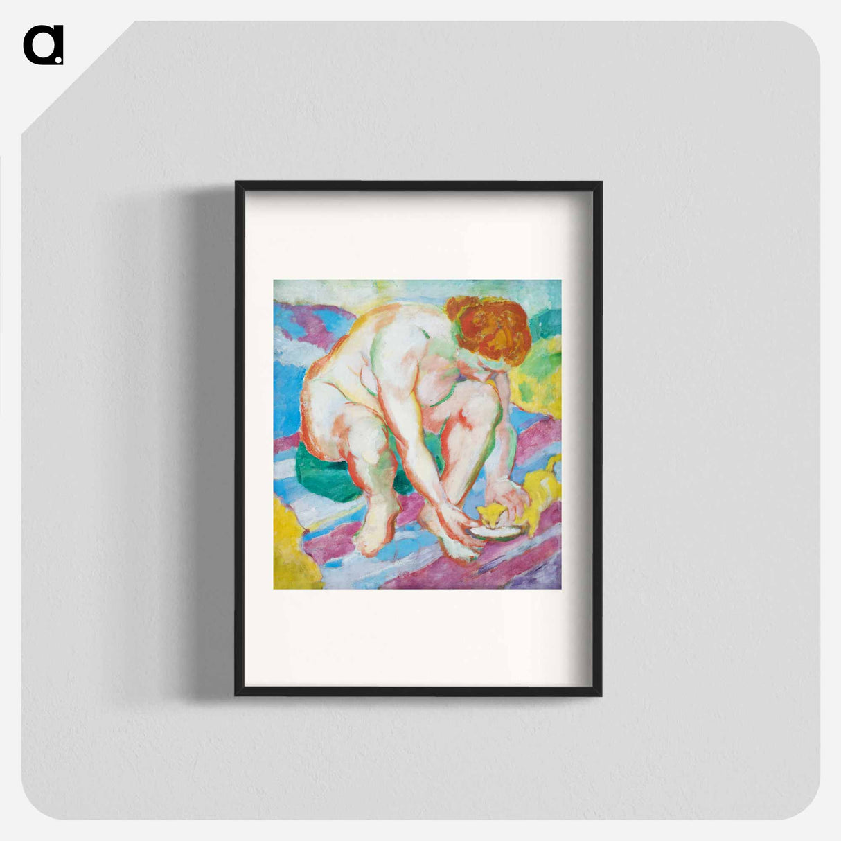 Nude with Cat - Franz Marc Poster.