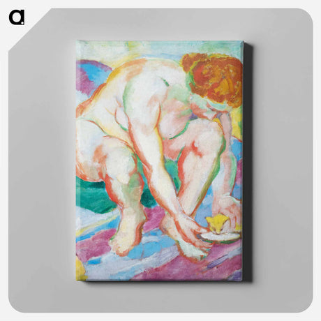 アートパネル-Nude with Cat - フランツ マルク Canvas.