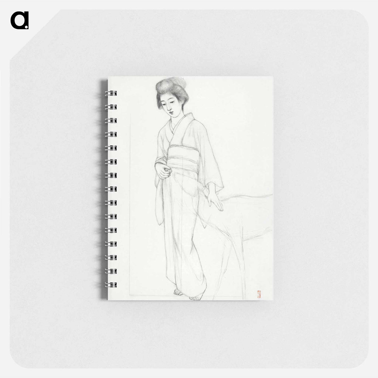 アートメモ帳-Standing Woman Stroking a Deer
 - 橋口 五葉 Memo.