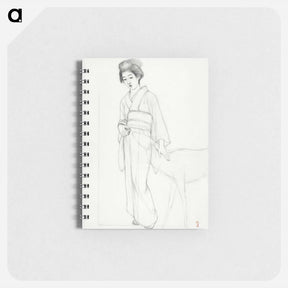 アートメモ帳-Standing Woman Stroking a Deer
 - 橋口 五葉 Memo.