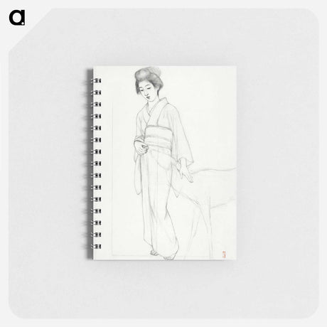 アートメモ帳-Standing Woman Stroking a Deer
 - 橋口 五葉 Memo.