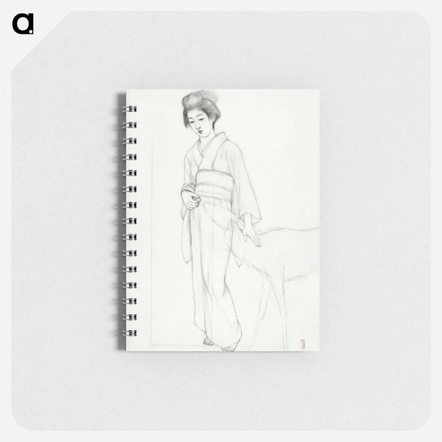 アートメモ帳-Standing Woman Stroking a Deer
 - 橋口 五葉 Memo.