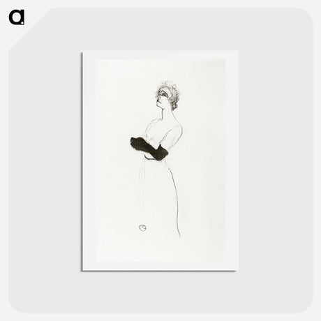 アートポストカード-Yvette Guilbert - アンリ ド トゥールーズ ロートレック Postcard.