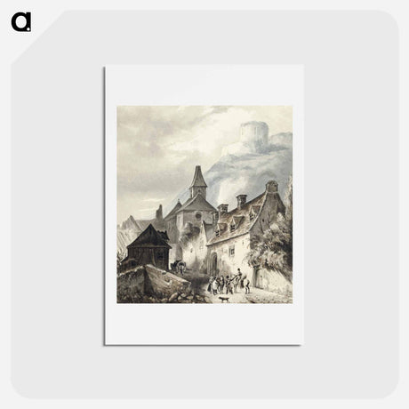 アートポストカード-View of la Roche-Guyon - ジャン ベルナール Postcard.