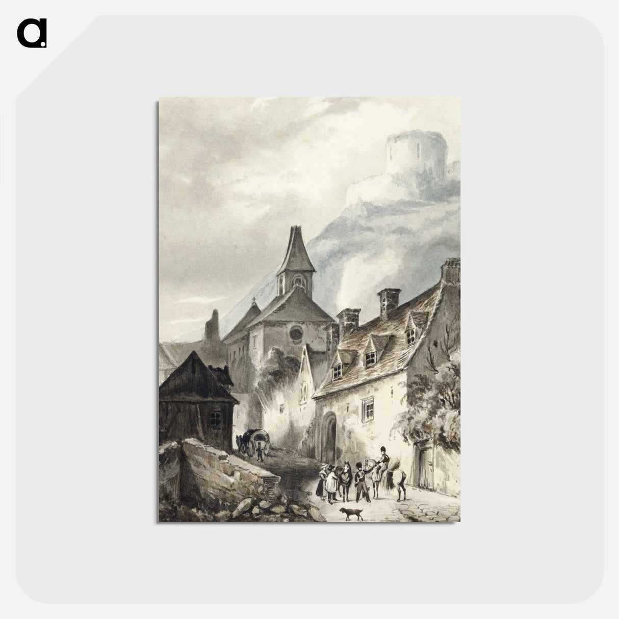 アートポストカード-View of la Roche-Guyon - ジャン ベルナール Postcard.