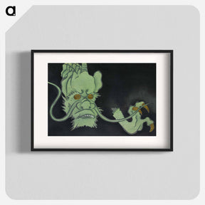 アートポスター-Golden eyed monster from Momoyogusa–Flowers of a Hundred Generations - 神坂 雪佳 Poster.