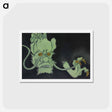 アートポストカード-Golden eyed monster from Momoyogusa–Flowers of a Hundred Generations - 神坂 雪佳 Postcard.
