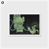アートポストカード-Golden eyed monster from Momoyogusa–Flowers of a Hundred Generations - 神坂 雪佳 Postcard.