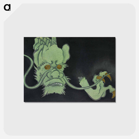 アートポストカード-Golden eyed monster from Momoyogusa–Flowers of a Hundred Generations - 神坂 雪佳 Postcard.