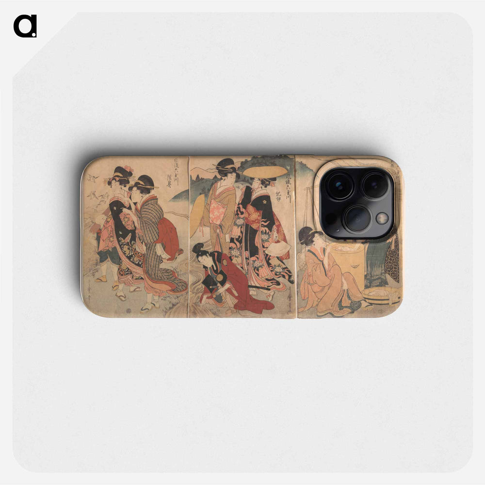 Women and a Man in the Country; Some pageant? - 喜多川 歌麿 Phone Case.