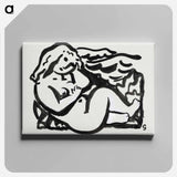 Seated Female Nude - レオ ゲステル Canvas.