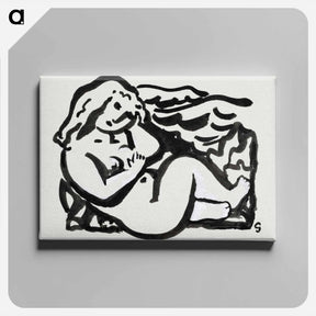 アートパネル-Seated Female Nude - レオ ヘステル Canvas.