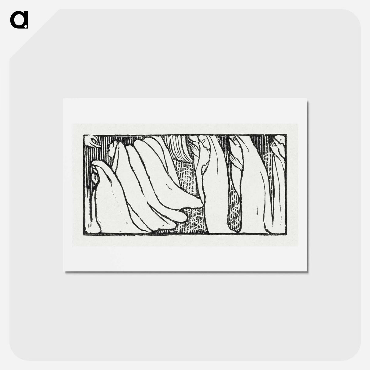 アートポストカード-Illustration for poem from Paul Verlaine's collection of poetry Sagesse - モーリス ドニ Postcard.