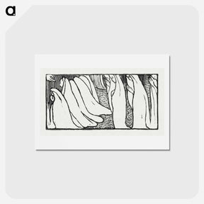 アートポストカード-Illustration for poem from Paul Verlaine's collection of poetry Sagesse - モーリス ドニ Postcard.