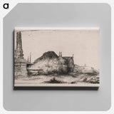 Landscape with an Obelisk - Rembrandt van Rijn Canvas.