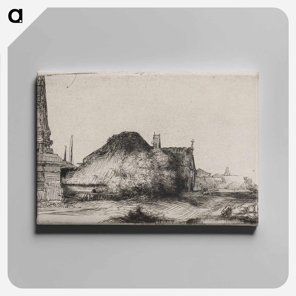 アートパネル-Landscape with an Obelisk - レンブラント ファン レイン Canvas.