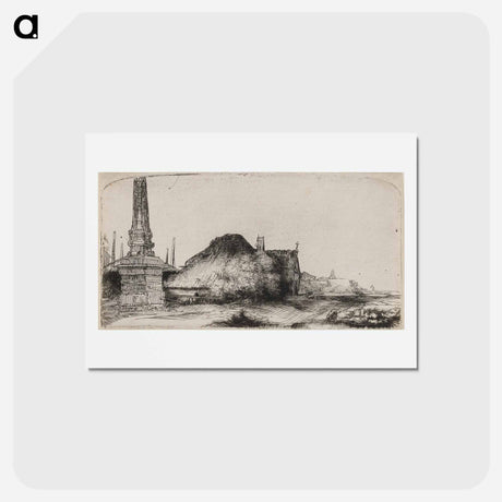 アートポストカード-Landscape with an Obelisk - レンブラント ファン レイン Postcard.