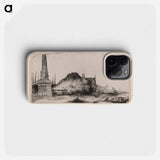 Landscape with an Obelisk - Rembrandt van Rijn Phone Case.