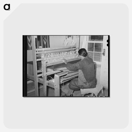 アートポストカード-Weaving Rag Rug at WPA Project
 - ラッセル リー Postcard.