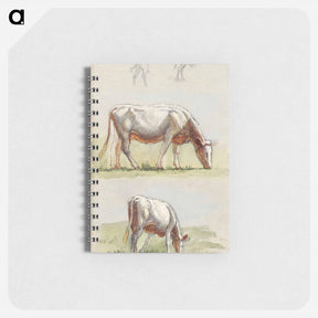 アートメモ帳-Cattle, Two Grazing Cows and the Backs of Calves - サミュエル コールマン Memo.