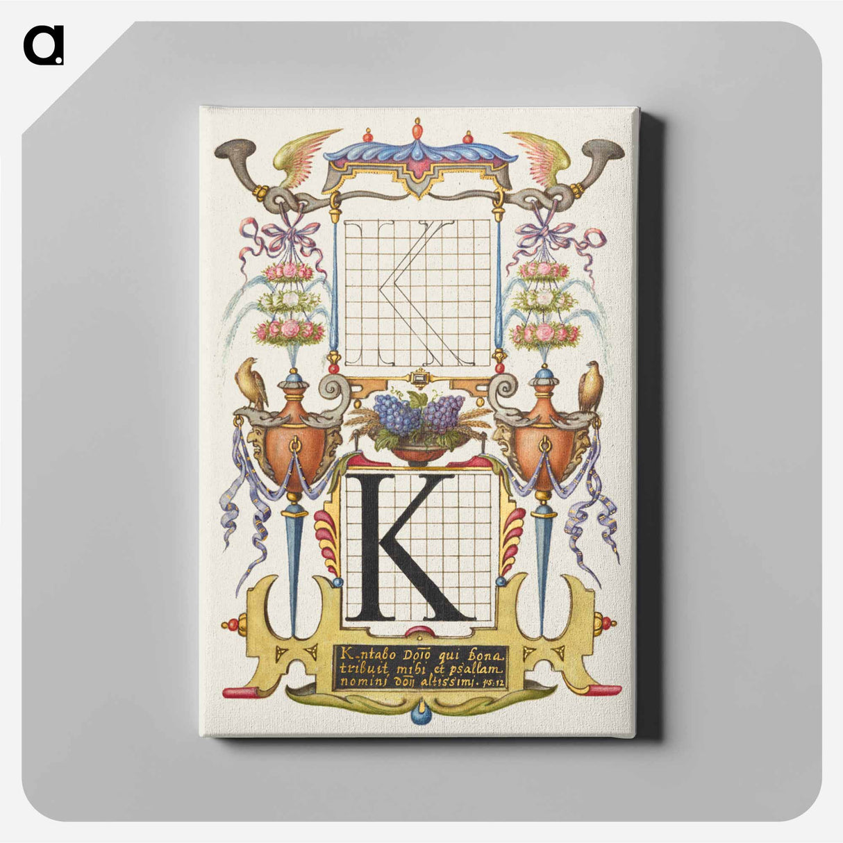 アートパネル-Guide for Constructing the Letter K
 - 書道のお手本 Canvas.