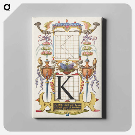 アートパネル-Guide for Constructing the Letter K
 - 書道のお手本 Canvas.