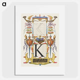 アートポスター-Guide for Constructing the Letter K
 - 書道のお手本 Poster.