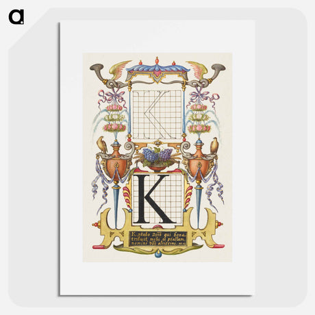 アートポスター-Guide for Constructing the Letter K
 - 書道のお手本 Poster.